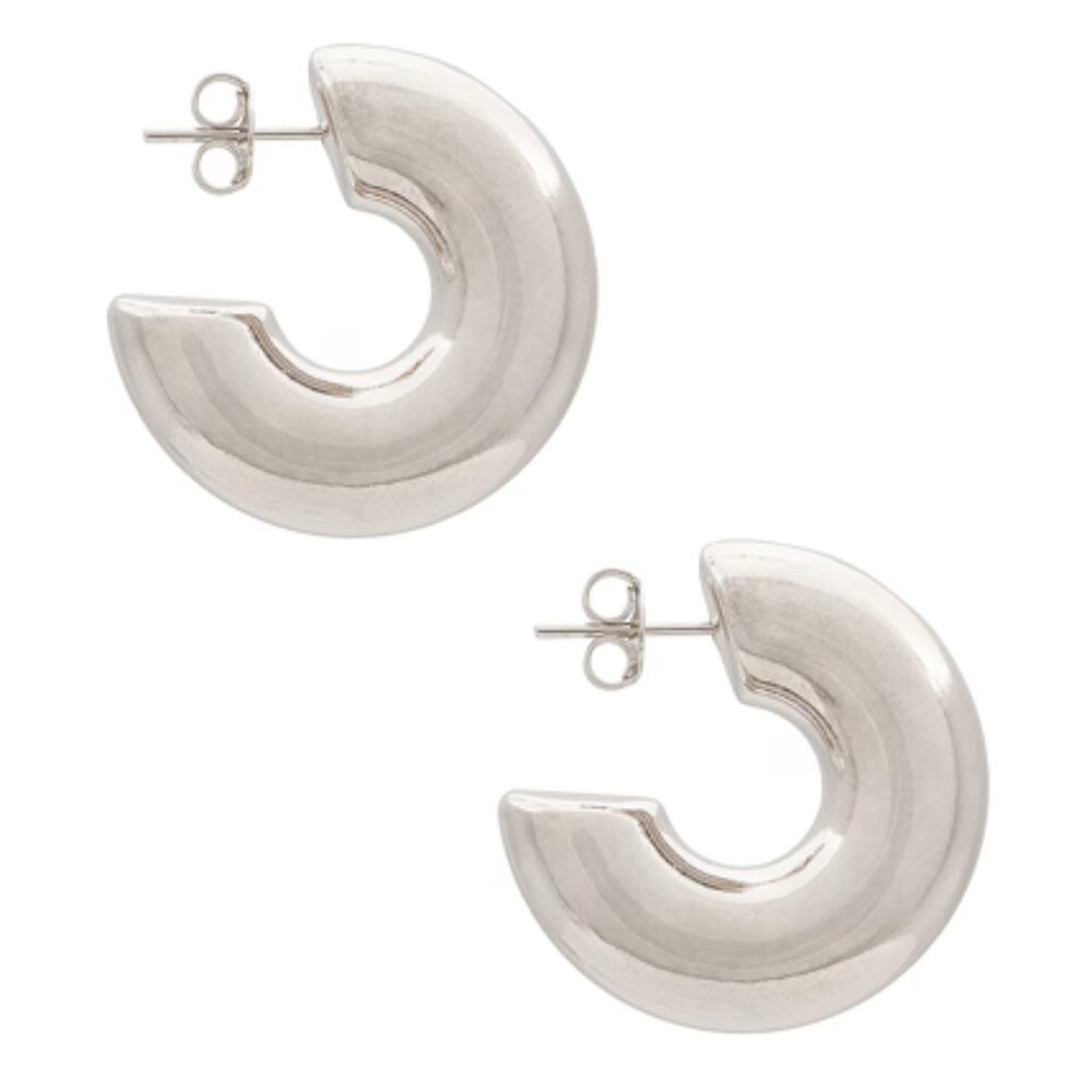 Natalie B Jewelry | Cole Puffy Hoop in Silver